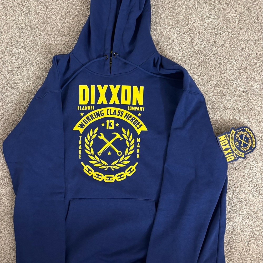 Dixxon Blue Hoodie with Yellow Graphic -NEW